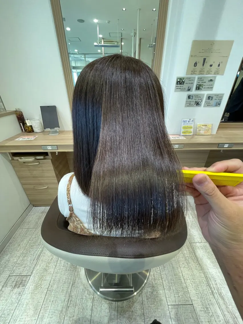 ミディアム パーマ 縮毛矯正 縮毛矯正 加藤 未歩のヘアスタイル