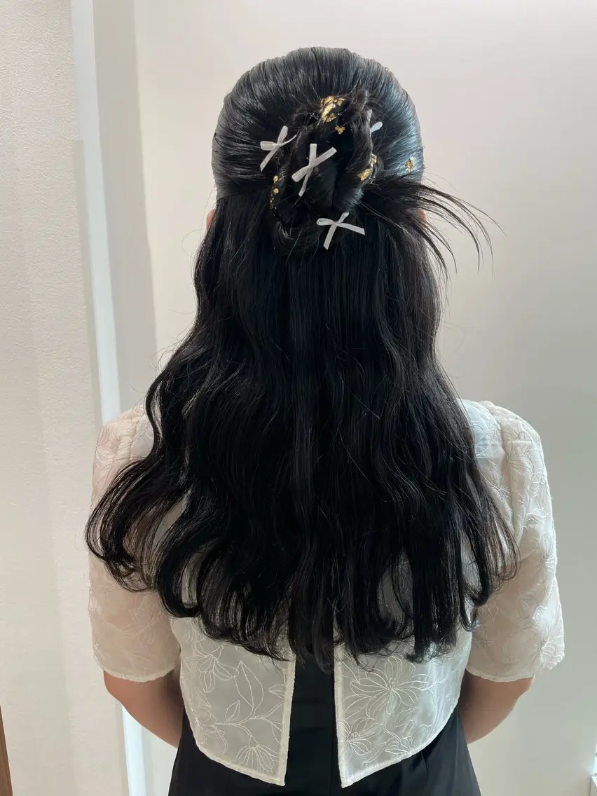 セミロング ヘアアレンジ 店長福島成美/髪質 改善縮毛矯正/カラーのヘアスタイル
