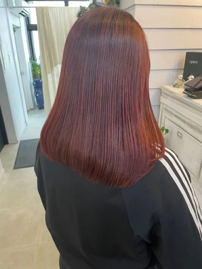 ミディアム カラー ピンクカラー カット ヘアカラー トリートメント GiseL 博多筑紫口店のヘアスタイル