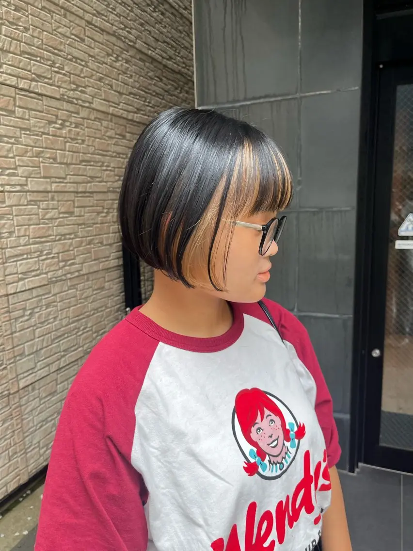 ショート カラー インナーカラー ボブ 番匠 海遊のヘアスタイル