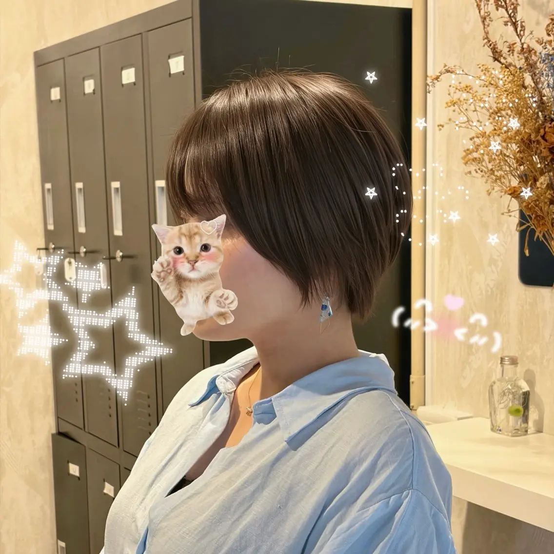 ショート ショートヘア カット ヘアカラー ふわっとレイヤー 星川まお𝜗𝜚のヘアスタイル