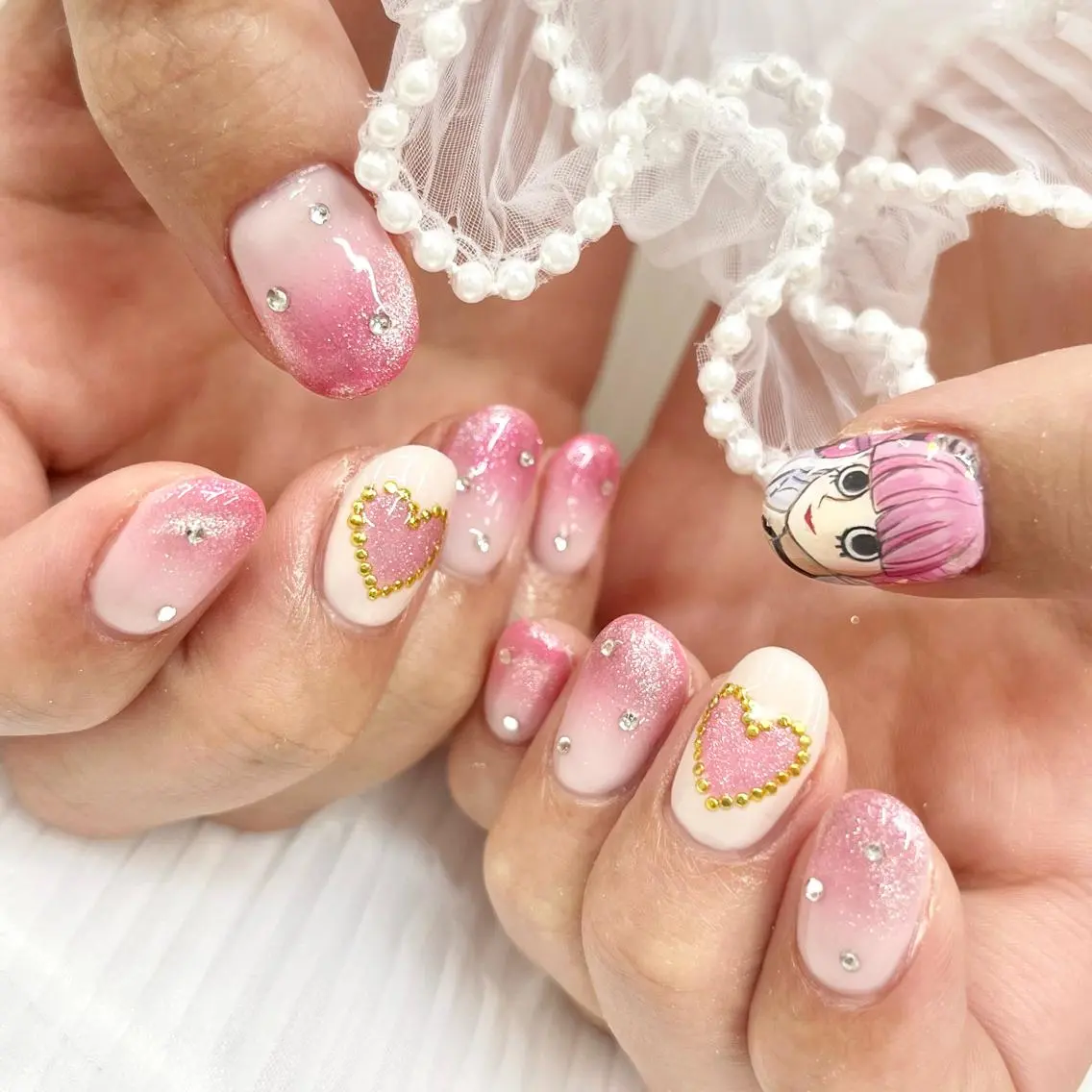 ミディアム ネイル ハンドネイル 池袋痛ネイル Nok. 渡辺のネイルデザイン
