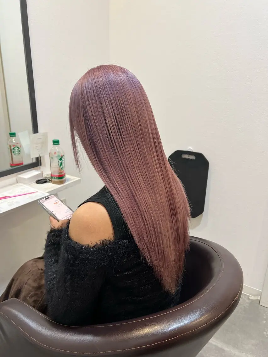 ロング ピンクラベンダー Naru┆川西能勢口 ┆髪質改善のヘアスタイル