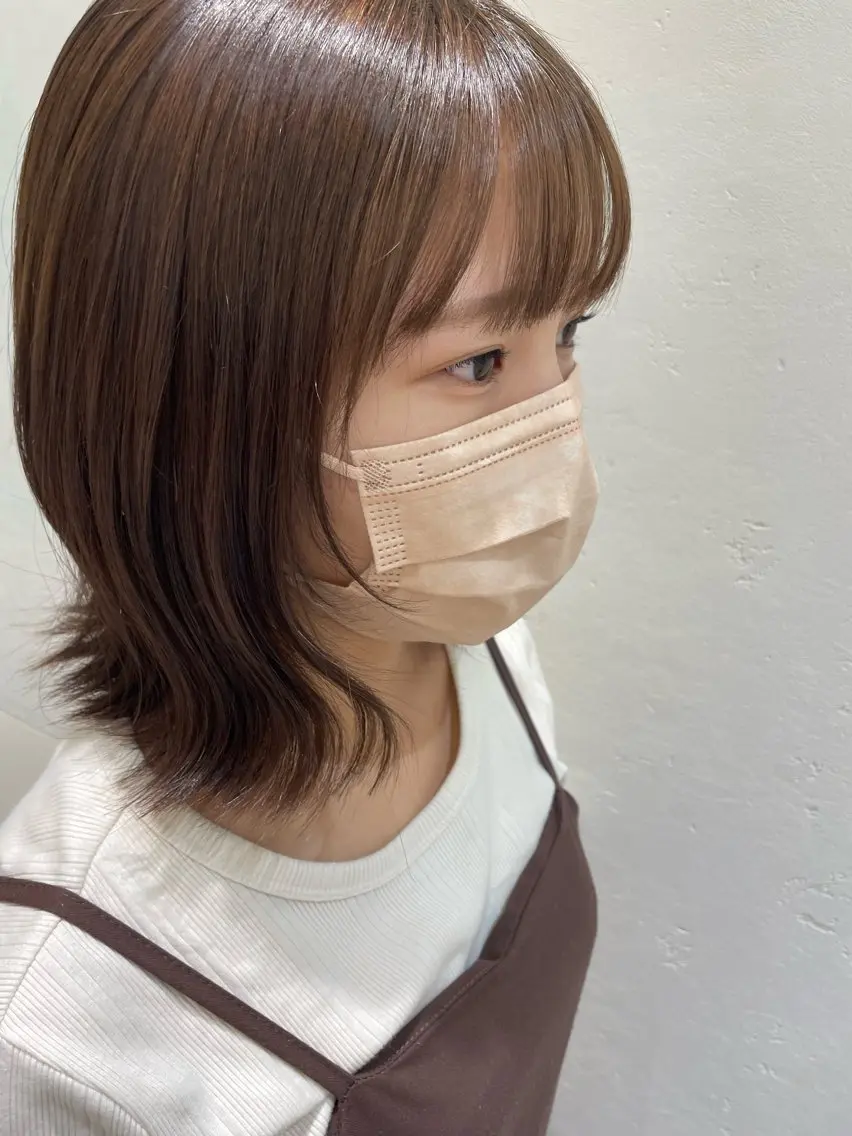 ミディアム カラー ヘアアレンジ ベージュカラー ブラウンカラー 🌟当日予約OK🌟 西野楓加のヘアスタイル