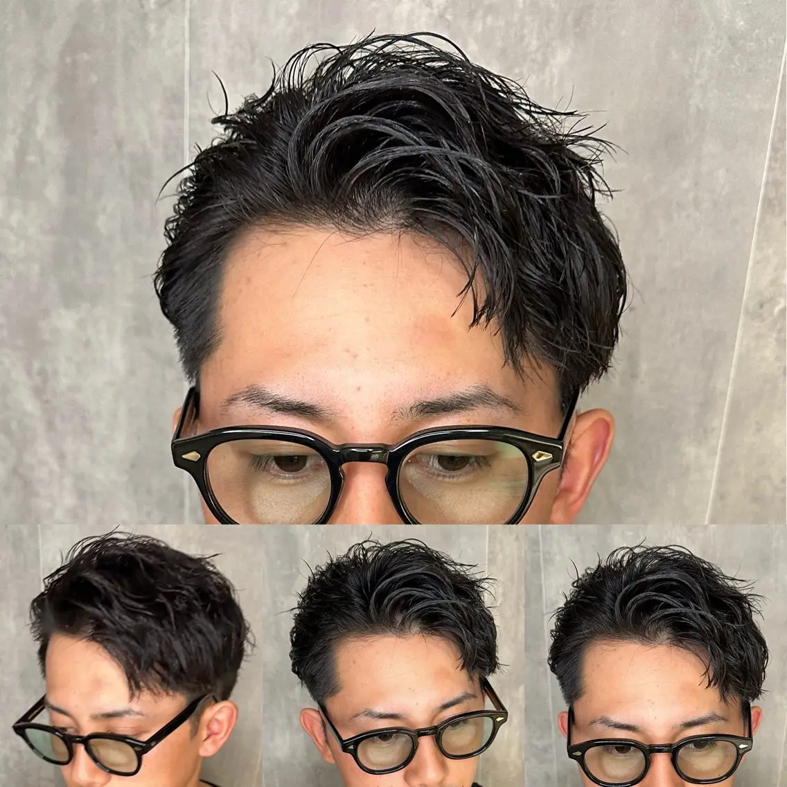ショート パーマ メンズ センターパート フェードカット メンズパーマ プードルパーマ スキンフェード 【メンズ職人】 ✂️佐藤友のヘアスタイル