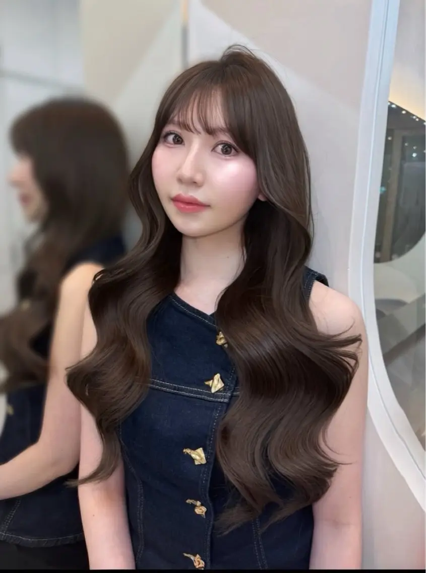 ロング カット ヘアカラー 韓国トレンド💓‪ 阿部あんじゅのヘアスタイル