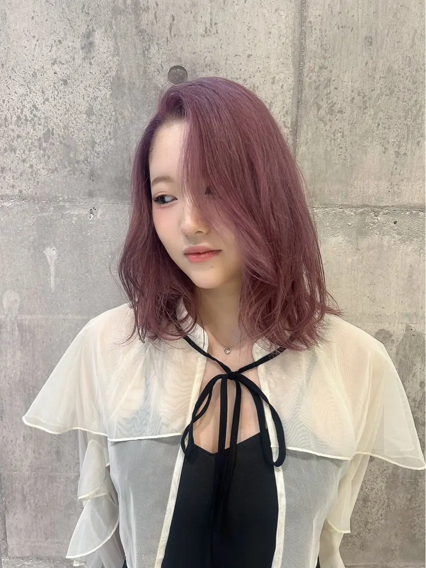 ショート カラー ブリーチ ハイトーンカラー ラベンダーカラー ピンクカラー ピンクラベンダー ヘアカラー トリートメント ヘアセット 【縮毛矯正ブリーチ】 MANATO🌈のヘアスタイル
