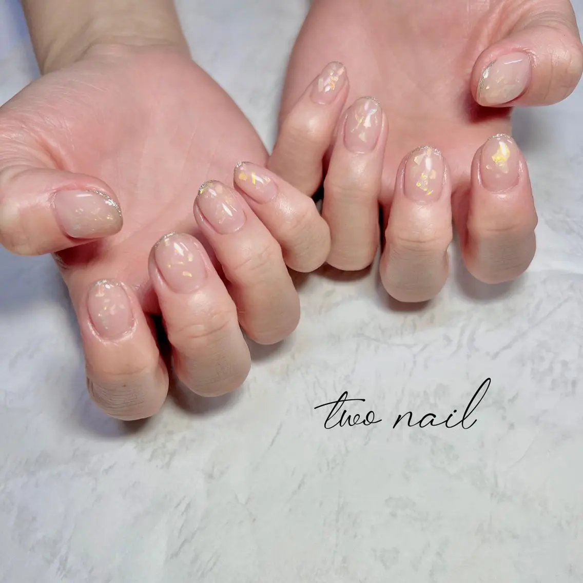 ネイル アートネイル フットネイル ハート ニュアンスネイル オフィスネイル two nailのネイルデザイン
