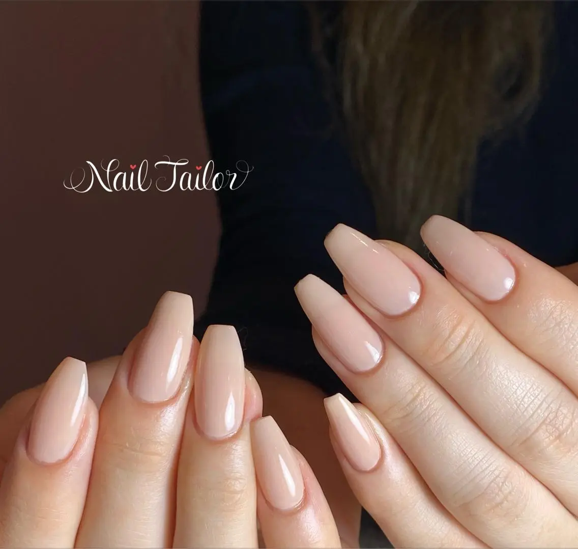ネイル 長さ出し ジェルネイル オフィスネイル ワンカラーネイル ハンドネイル NailTailor ネイルテイラーのネイルデザイン