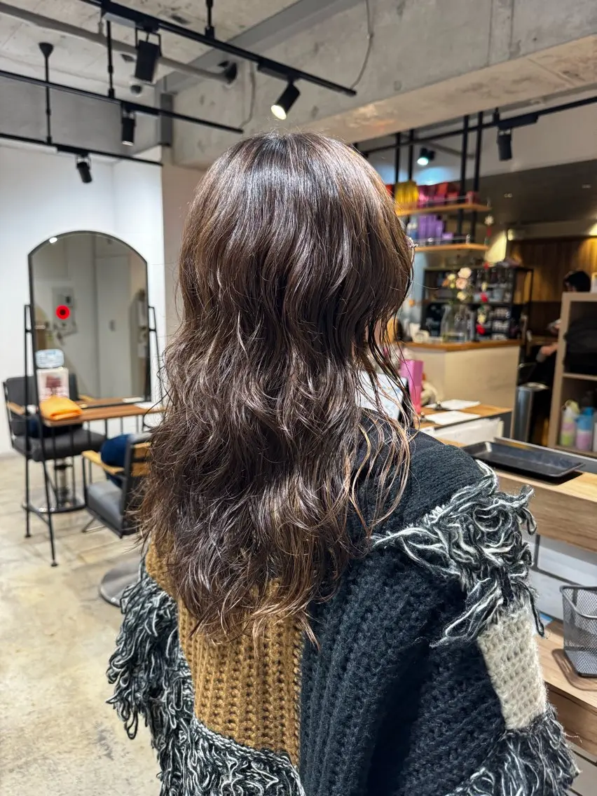 セミロング パーマ セミロングパーマ デジタルパーマ カット パーマ レイヤー/大人ボブ 渡邉【日吉美容室】のヘアスタイル