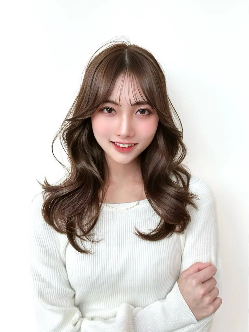 セミロング カラー 🇰🇷韓国風くびれ ヘア🇰🇷中村優大のヘアスタイル