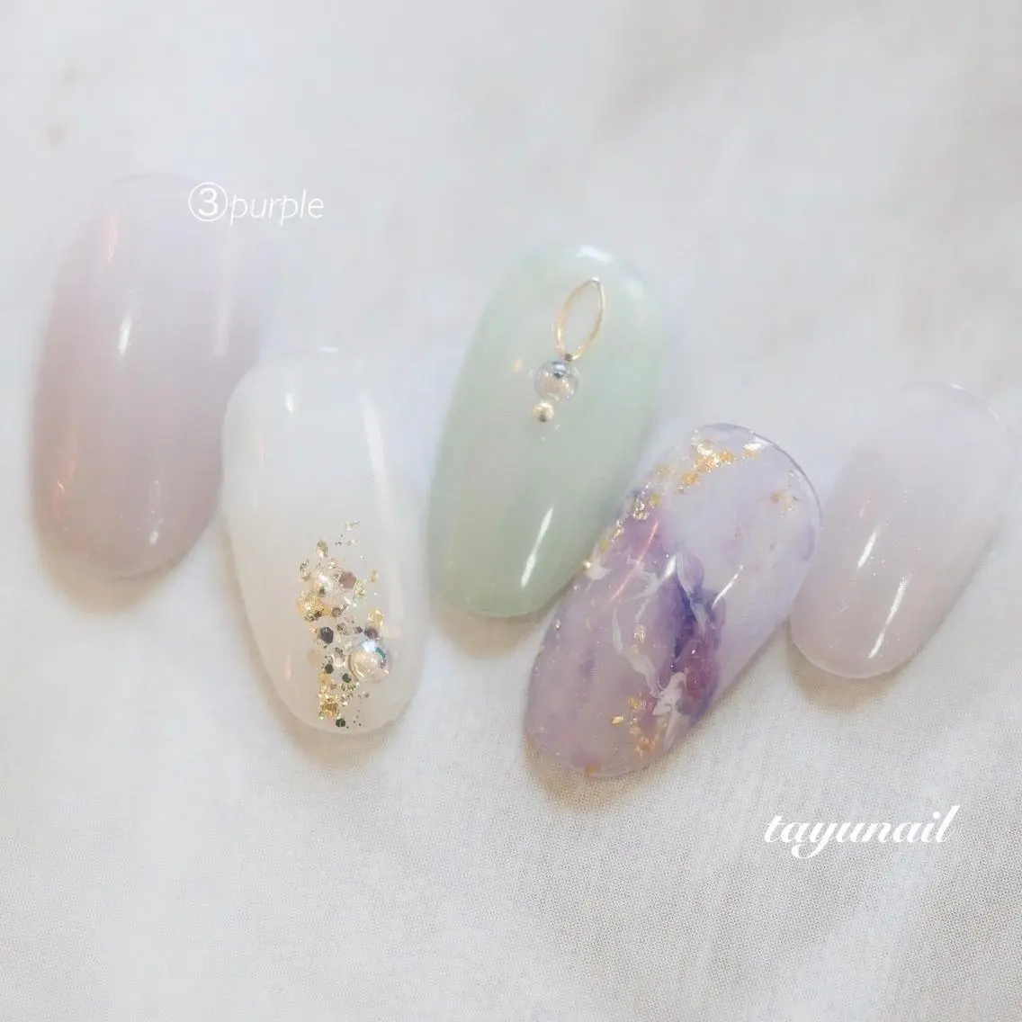 ネイル アートネイル ブルー ジェルネイル ワンカラーネイル パラジェル ネイルサロン 【たゆnail】のネイルデザイン