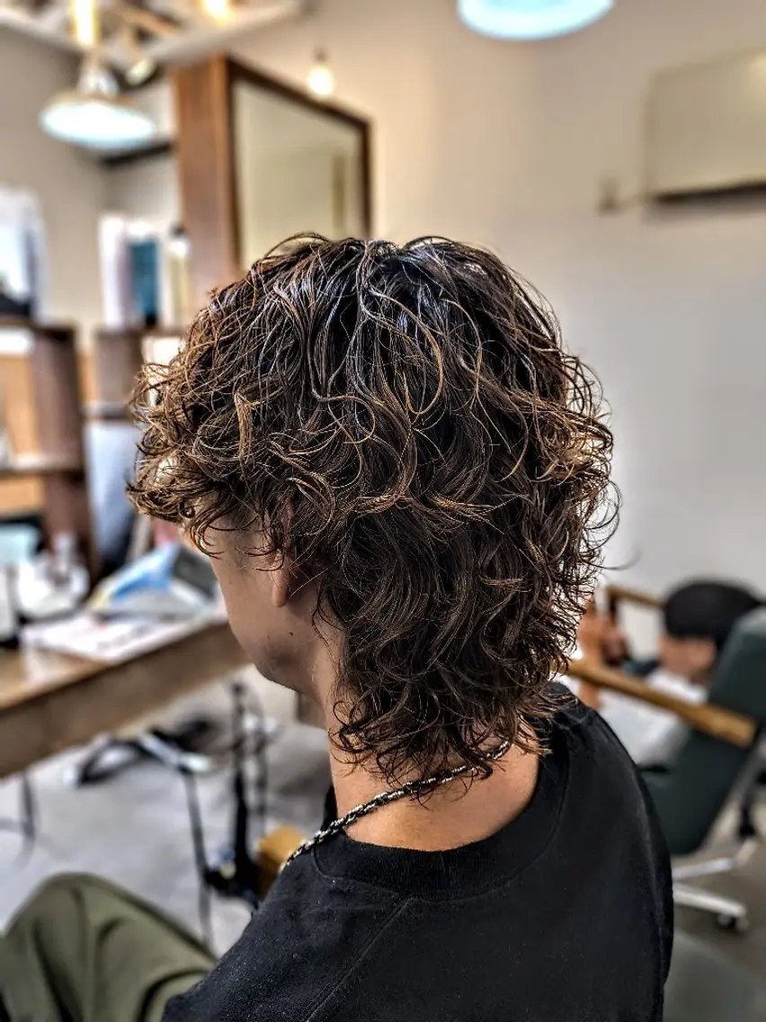 ミディアム カット パーマ メンズ美容師 おおむらのヘアスタイル