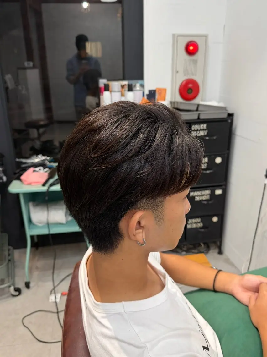 ショート メンズ 縮毛矯正 LUAU 尼崎/ ISOBEのヘアスタイル