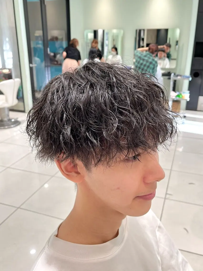 パーマ メンズ カット パーマ トリートメント 駒野 晃のヘアスタイル