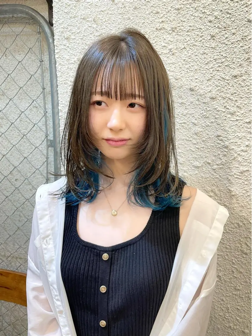 お洒落提案🚨ご来店1年間有効🚨ブリーチ込み✨【似合わせカット+インナーカラー+全体カラー+トリートメント】韓国ヘアの写真