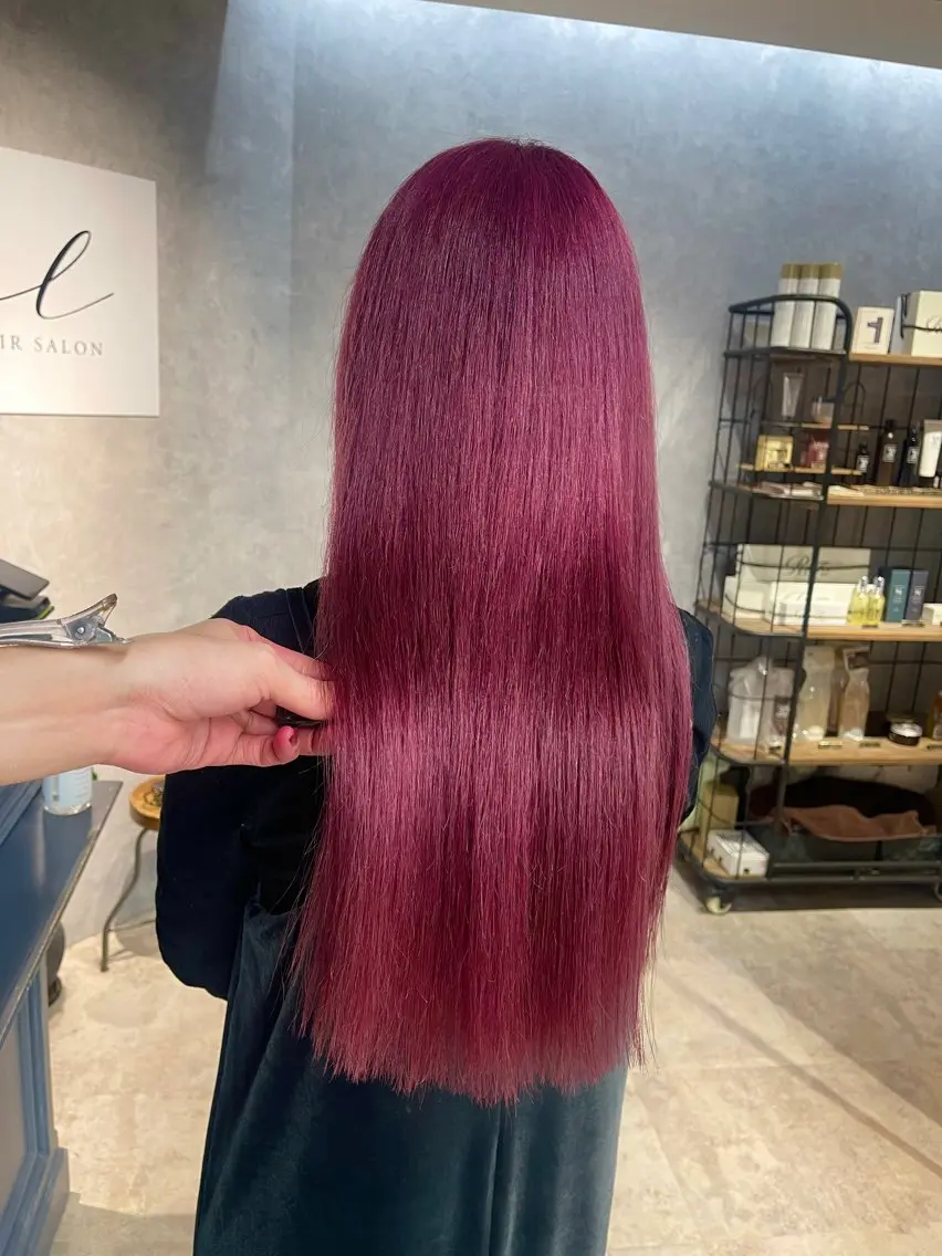 ロング カラー ブリーチ ケアブリーチ カット ヘアカラー 福西 洋斗のヘアスタイル