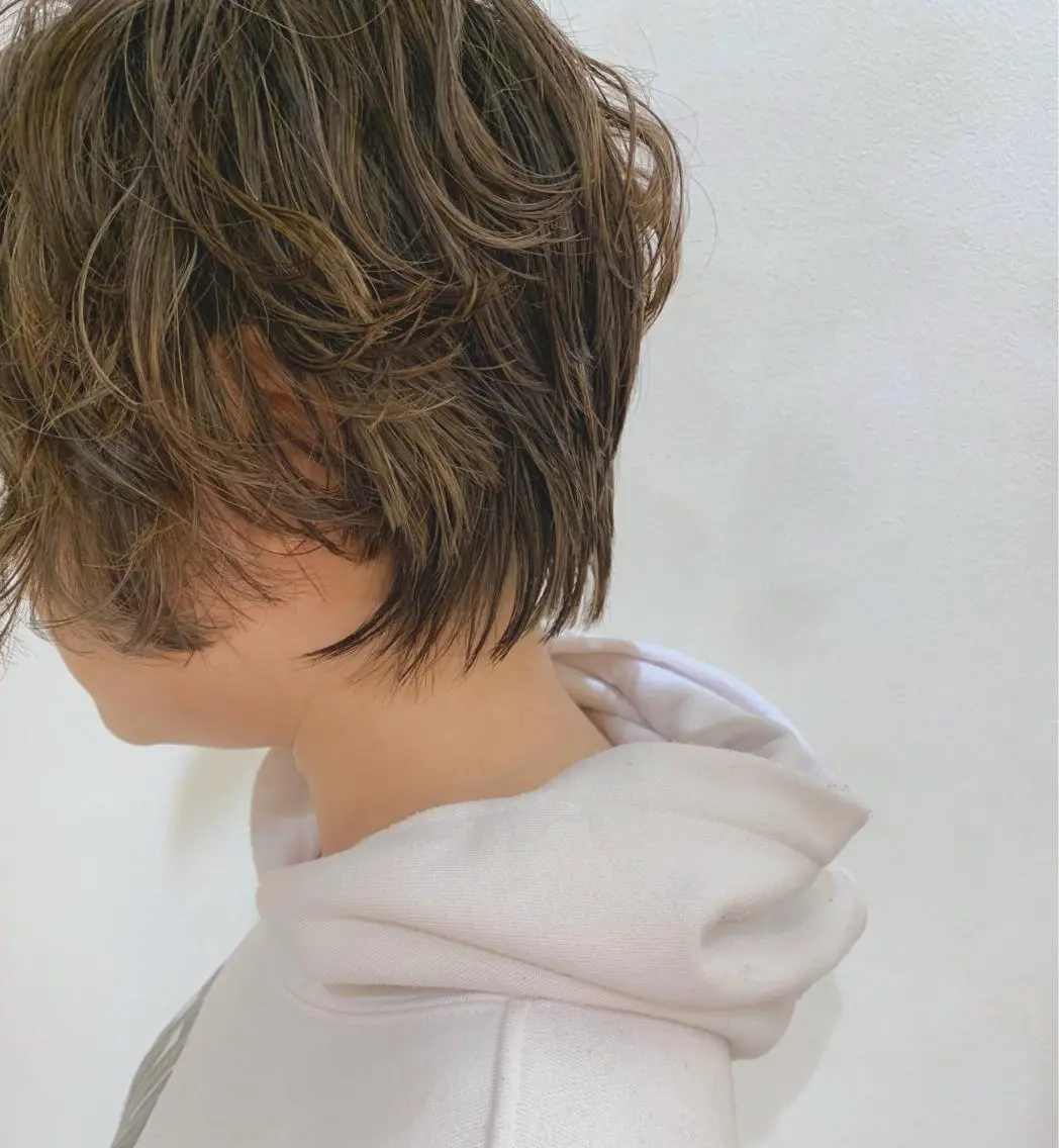 ショート カラー パーマ ショートボブ ボブ ショートヘア 前田 敬太のヘアスタイル