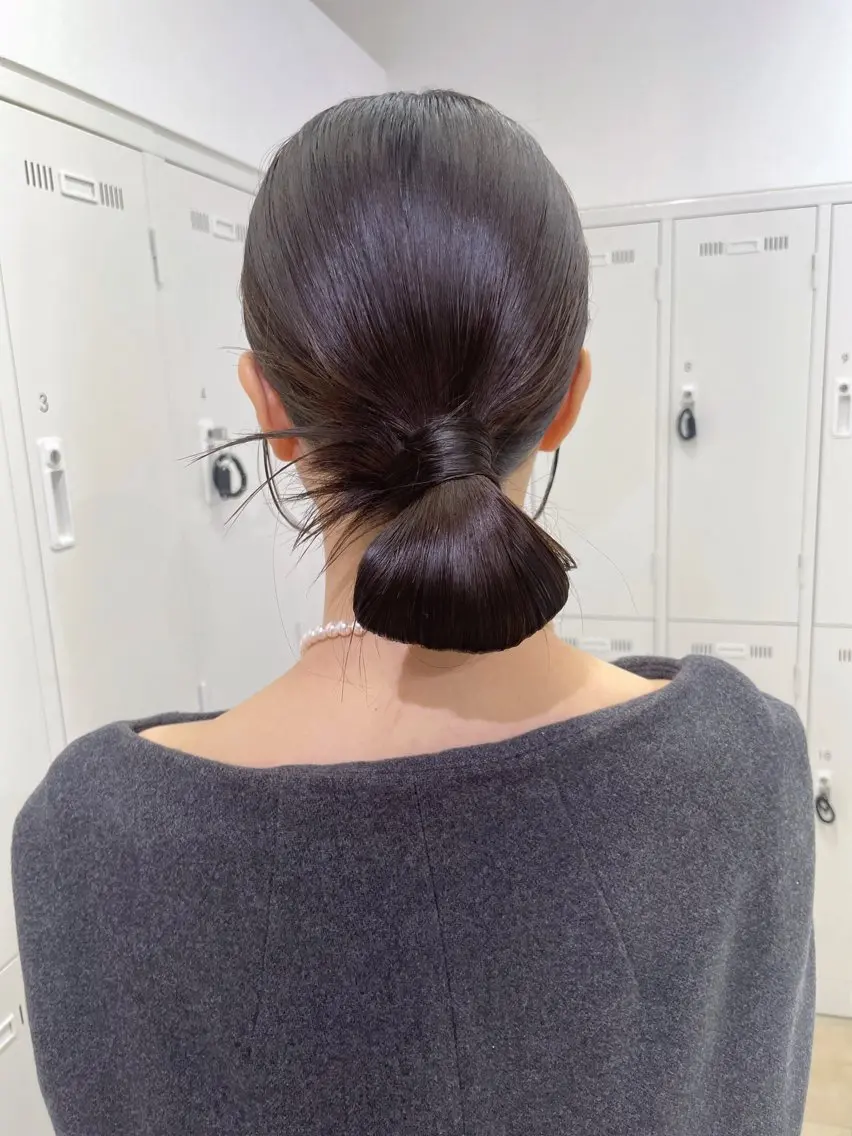 ヘアアレンジ お団子ヘア ヘアセット 店長福島成美/髪質 改善縮毛矯正/カラーのヘアスタイル