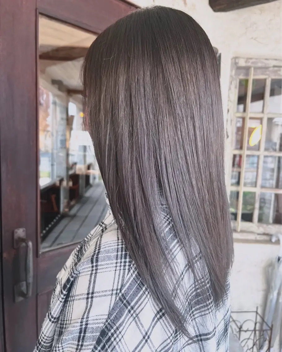 ロング カラー ブリーチ 透明感カラー てづか りおのヘアスタイル