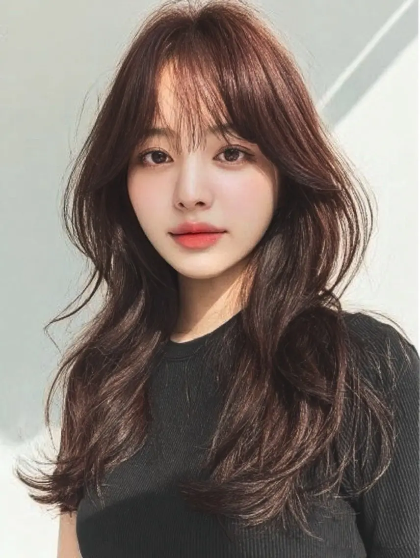 ロング カラー ヘアカラー 韓国×艶ハイトーンが かわいい✨️リオ🍒のヘアスタイル