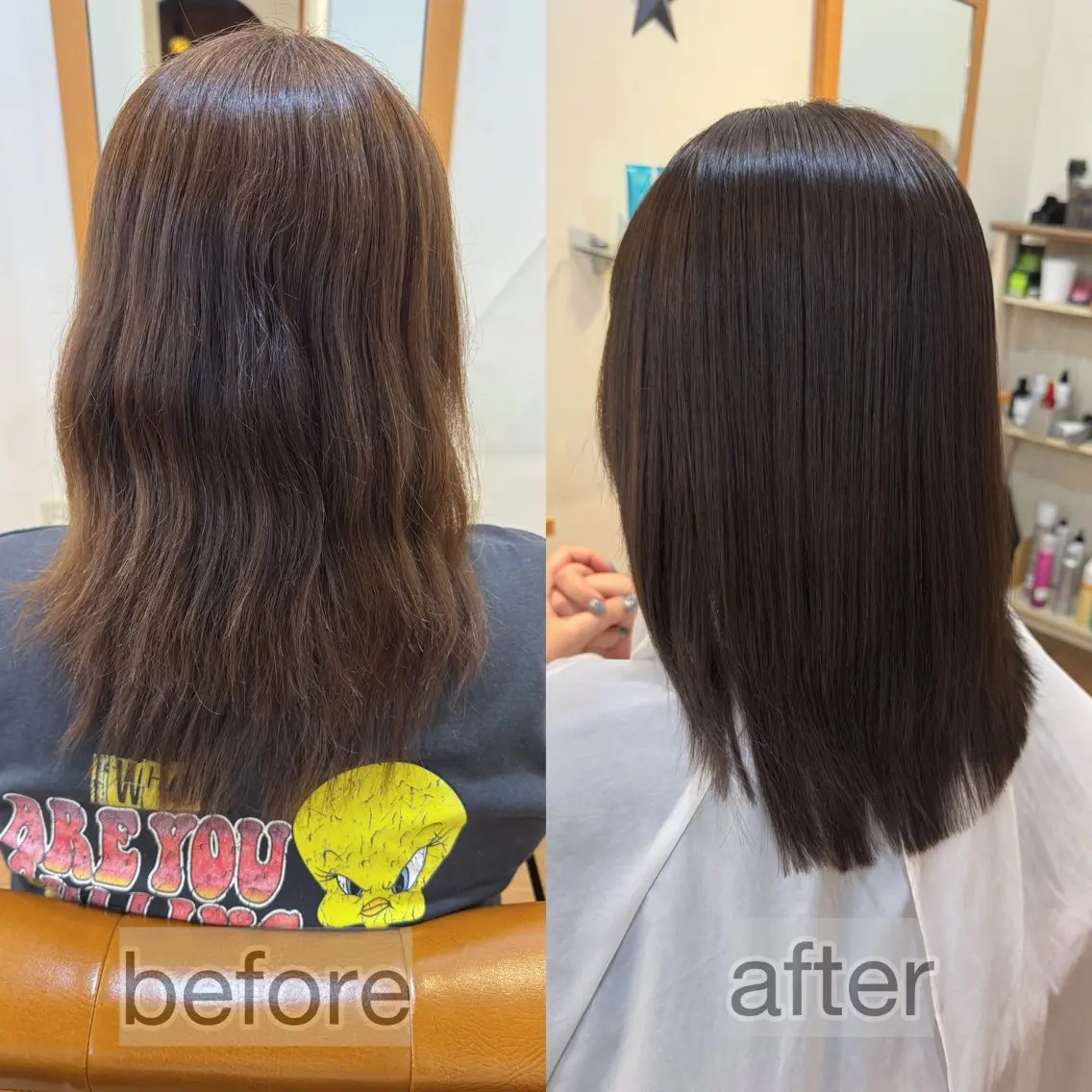 セミロング カラー パーマ カット ヘアカラー 縮毛矯正 トリートメント 蒲田TSUJINO/ 縮毛矯正/艶カラーのヘアスタイル