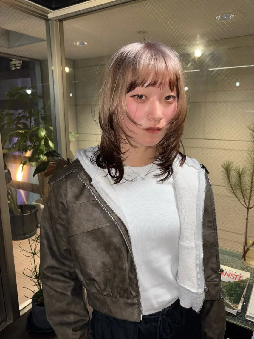 ミディアム カラー カット ヘアカラー 心斎橋/デザインカラ ー/海外風/ナツミのヘアスタイル