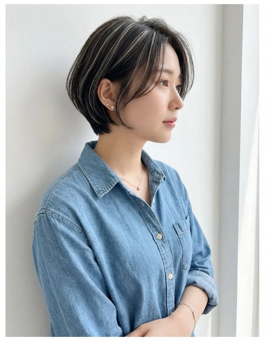 ショート ハイライト デュファブル　高橋 慶一のヘアスタイル