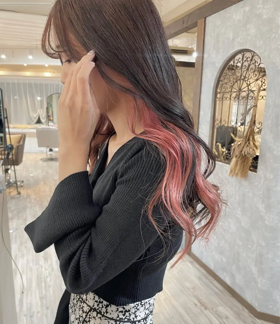 ミディアム カラー インナーカラー ヘアカラー sand🎀 Ricoのヘアスタイル