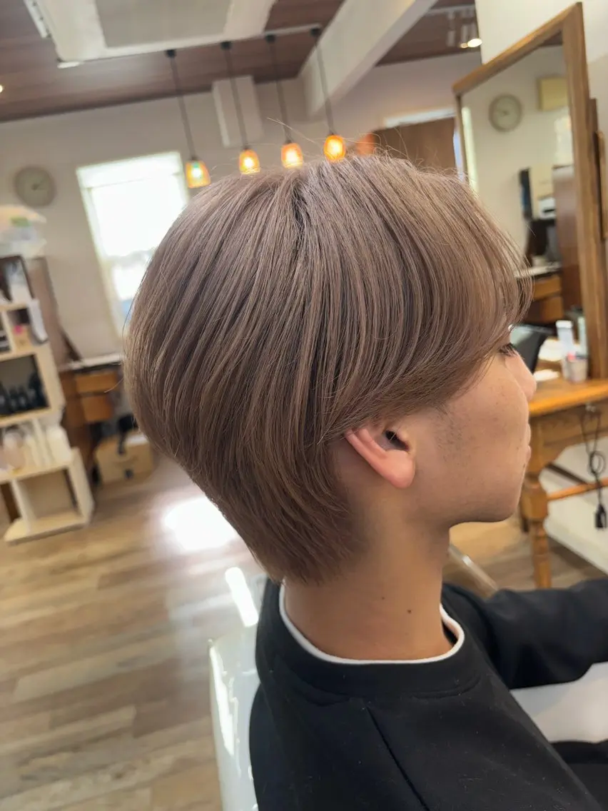ショート カラー メンズ メンズブリーチ メンズハイトーン ベージュカラー ブリーチ ケアブリーチ Osawa Yutoのヘアスタイル