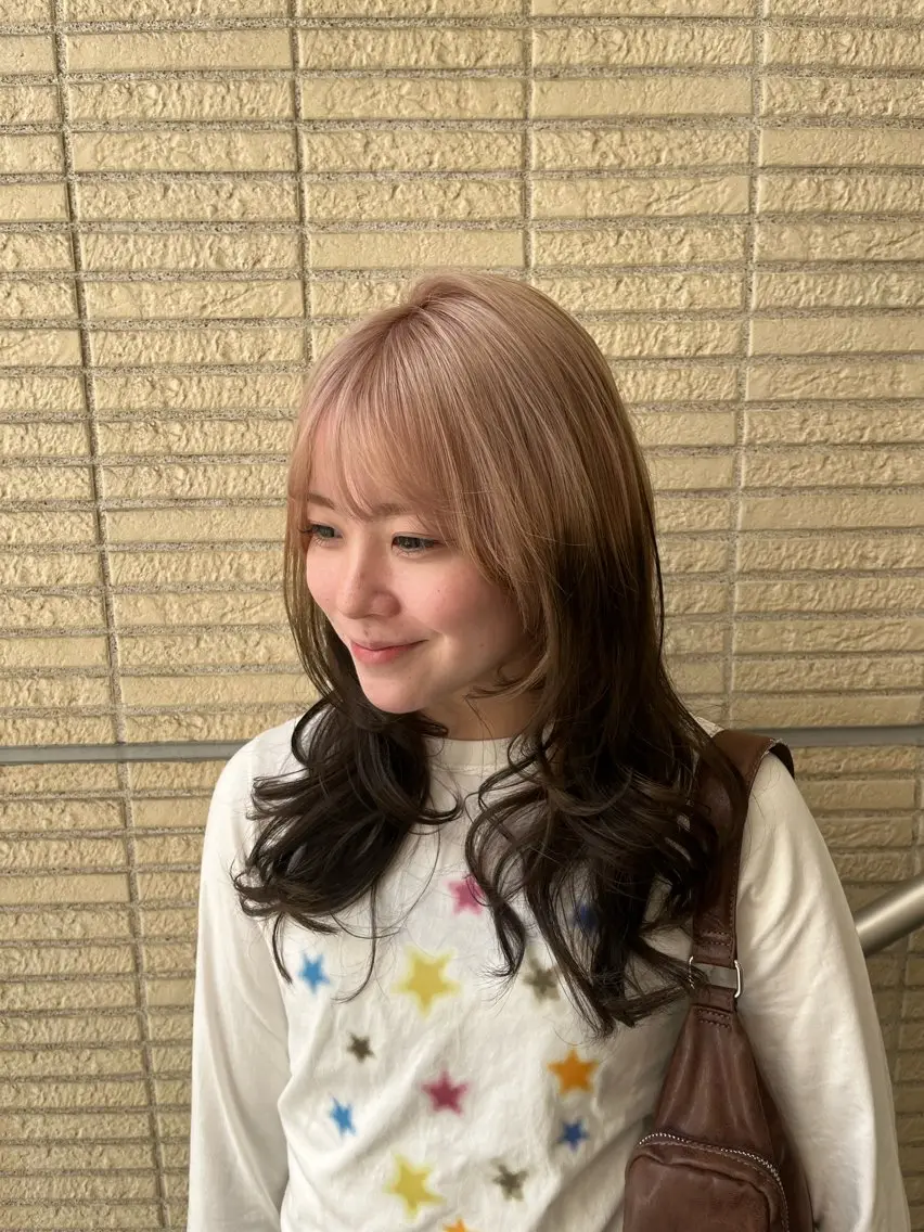 ロング パーマ カット ヘアカラー トリートメント みさき/レイヤー/ハ ッシュカット/パーマのヘアスタイル