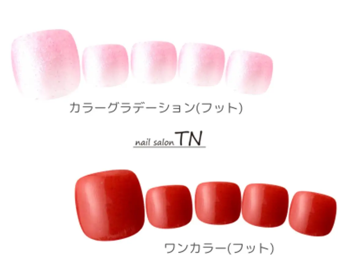 ネイル フットネイル グラデーション ワンカラーネイル フットネイル 那須野 ☆のネイルデザイン