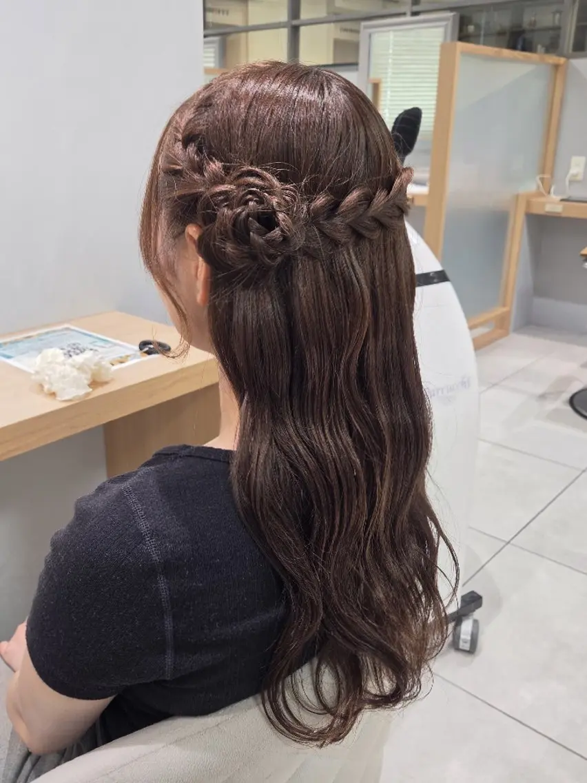 ロング ヘアアレンジ ヘアセット アズ🫧ダメージレス カラー💫/マツエクのヘアスタイル