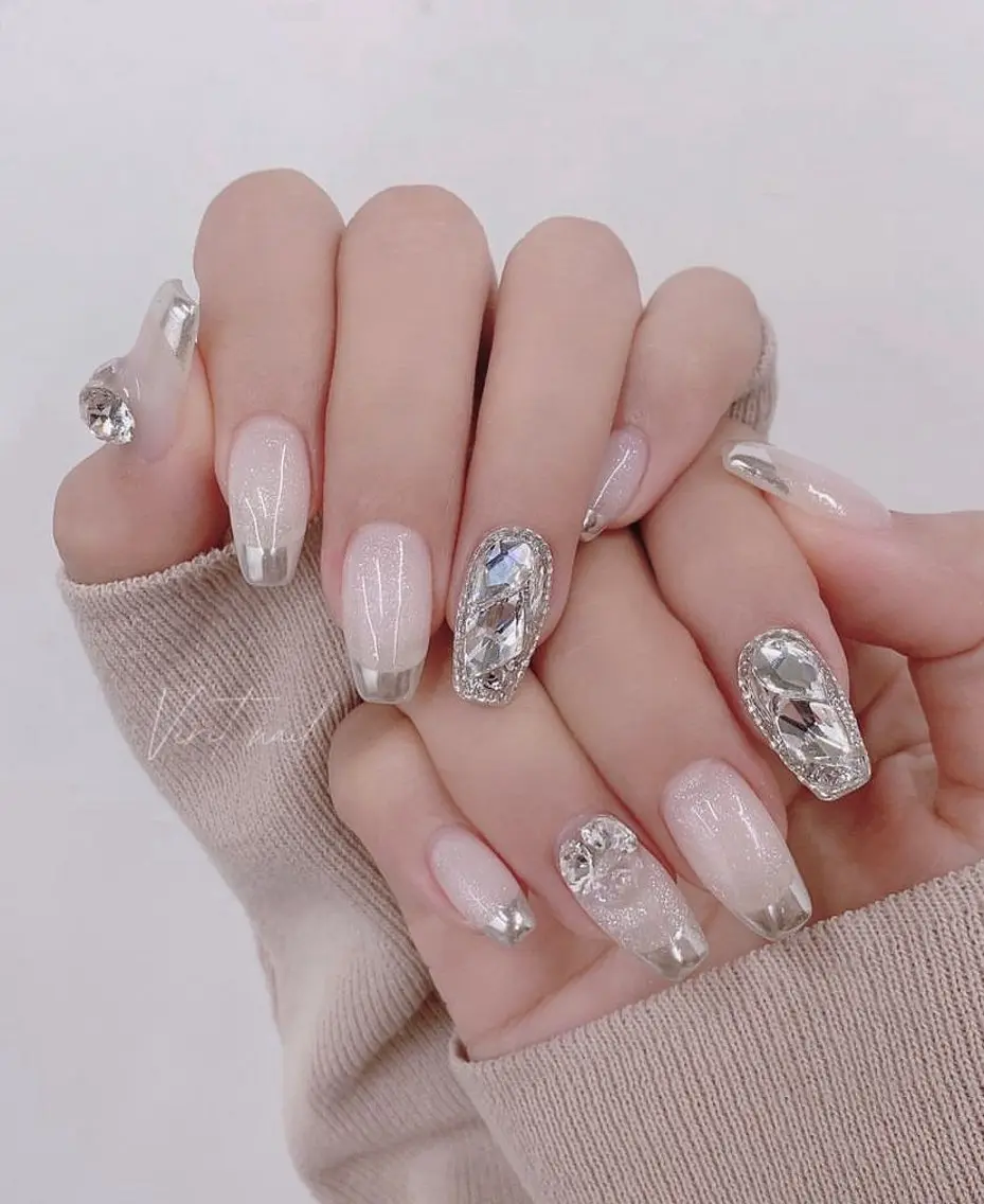 ネイル フレンチネイル ジェルネイル 韓国ネイル マグネットネイル マグネットフレンチ akina nailsのネイルデザイン