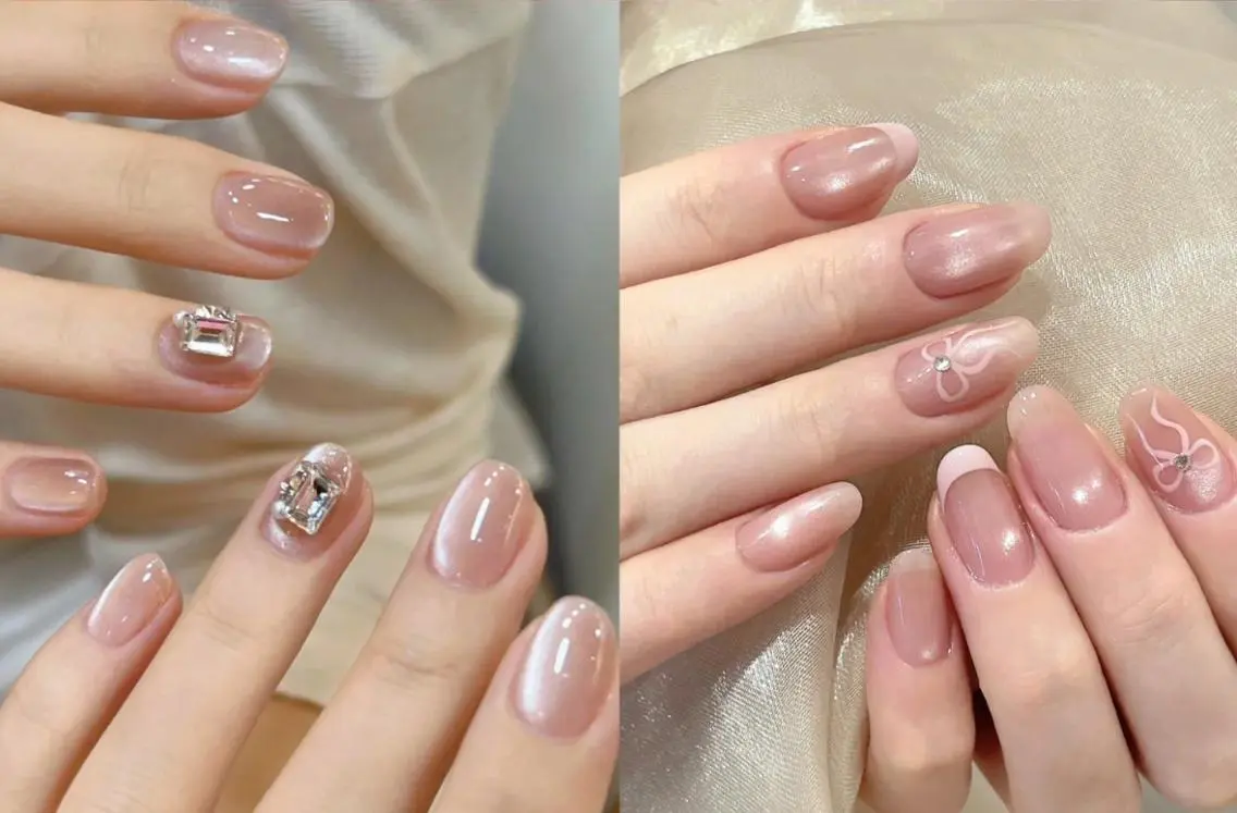 ネイル オーロラネイル チークネイル 長さ出し フットネイル フレンチネイル yl nail salonのネイルデザイン