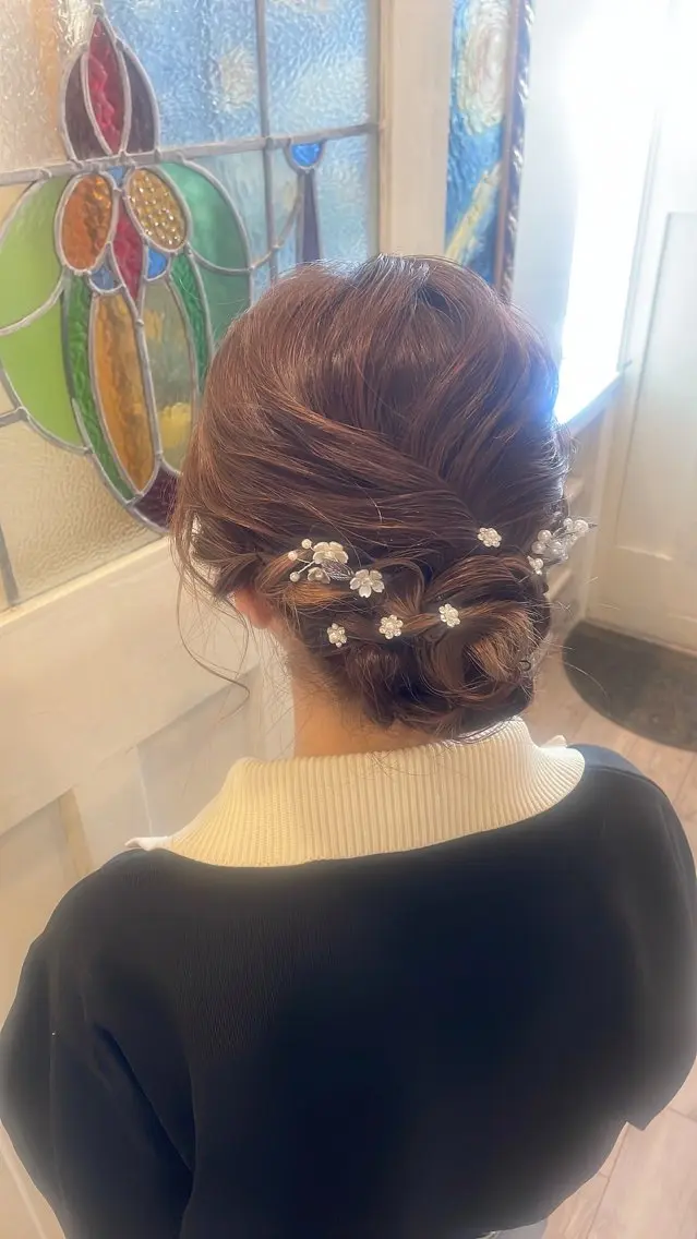 ヘアアレンジ 結婚式・ブライダル ヘアセット Magnifique MAIのマツエク・マツパデザイン