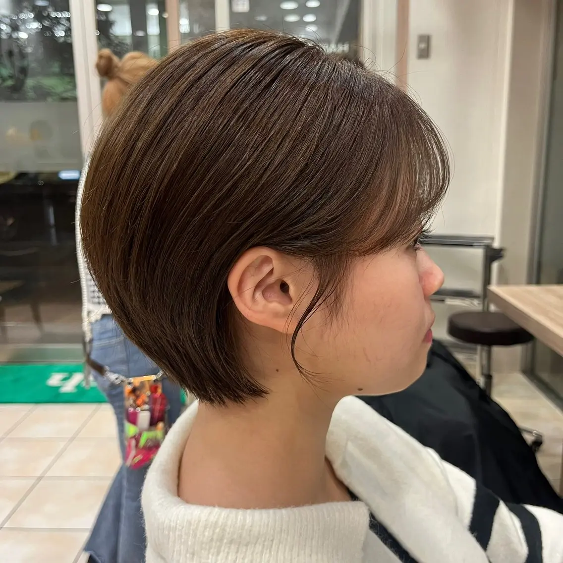 平日限定🌼赤みのないミルクティーベージュ【ショート・ボブカット+イルミナカラー】🌼120分の写真