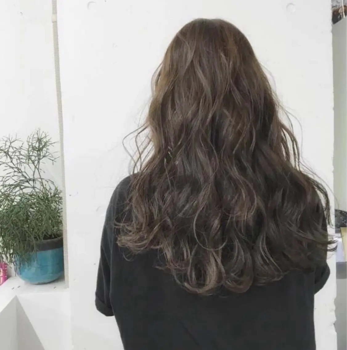 ロング カット パーマ 艶髪⭐️白髪ぼかし ⭐️田玉裕樹のヘアスタイル