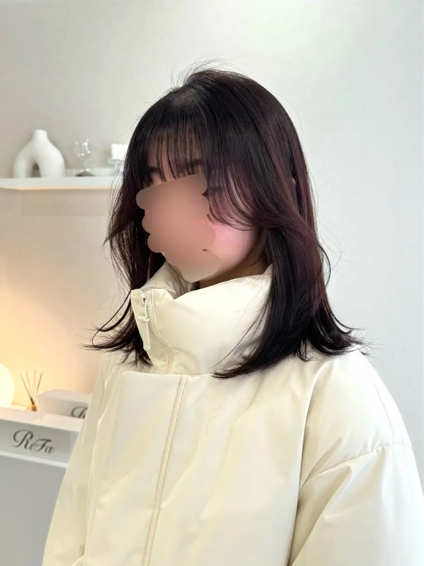 ミディアム ボブ 顔周りカット 似合わせカット カット 小野寺瑞希 /最小顔カットのヘアスタイル