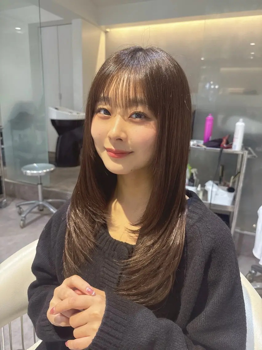 ロング カラー 透明感カラー グレージュ 顔まわりレイヤー 髪質改善 レイヤーカット カット ヘアカラー トリートメント 💎透明感カラー特化 💎TAISEIのヘアスタイル