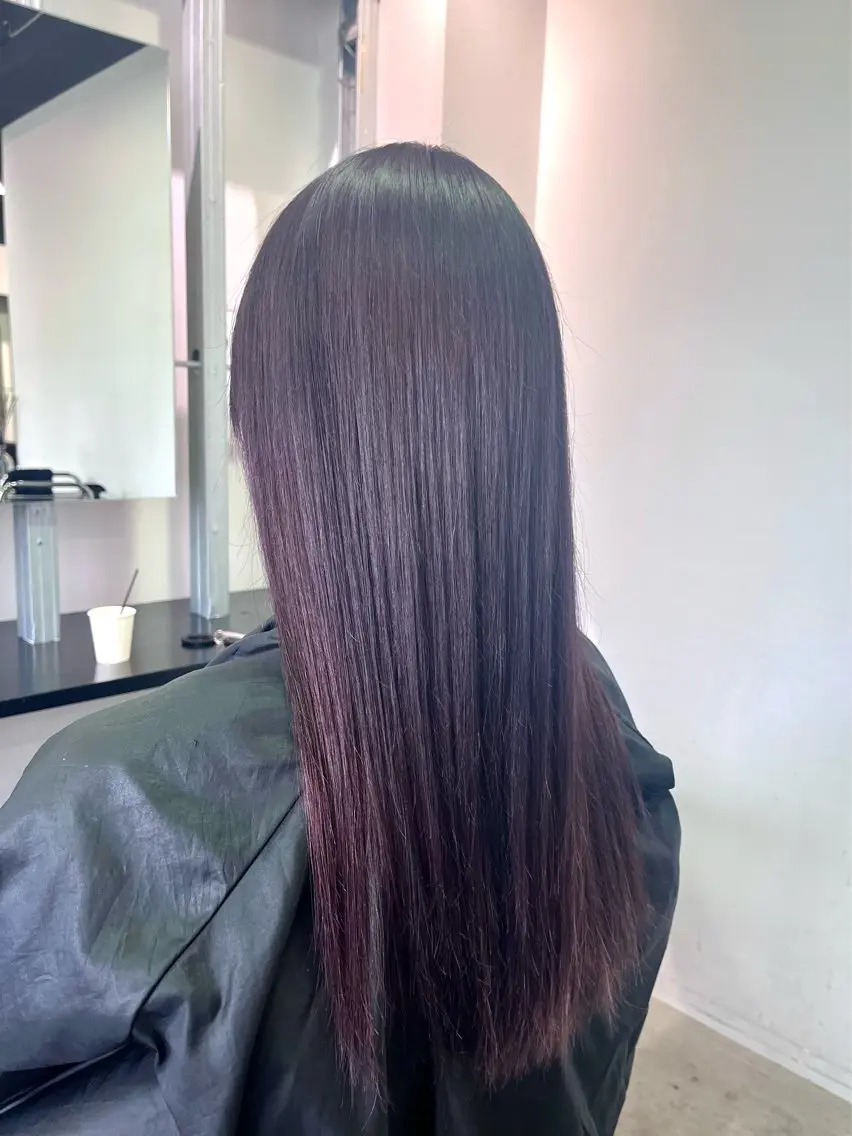 ロング カラー カット ヘアカラー トリートメント こまつ まりやのヘアスタイル
