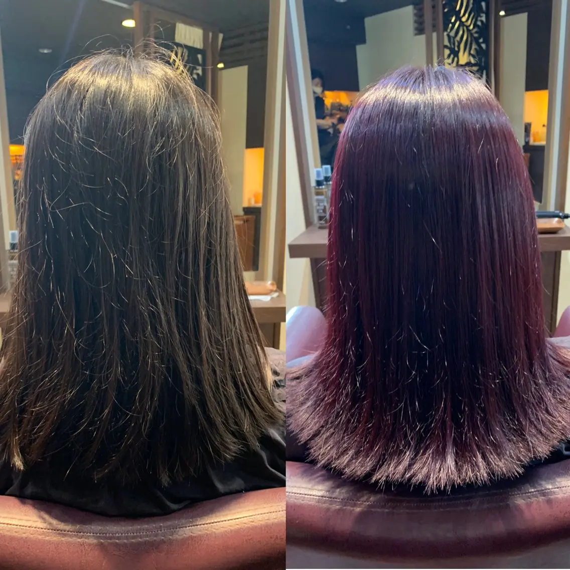 ミディアム カラー 黒髪 ブリーチ ブリーチなしカラー ピンクカラー ヘアカラー Real me 鈴木のヘアスタイル