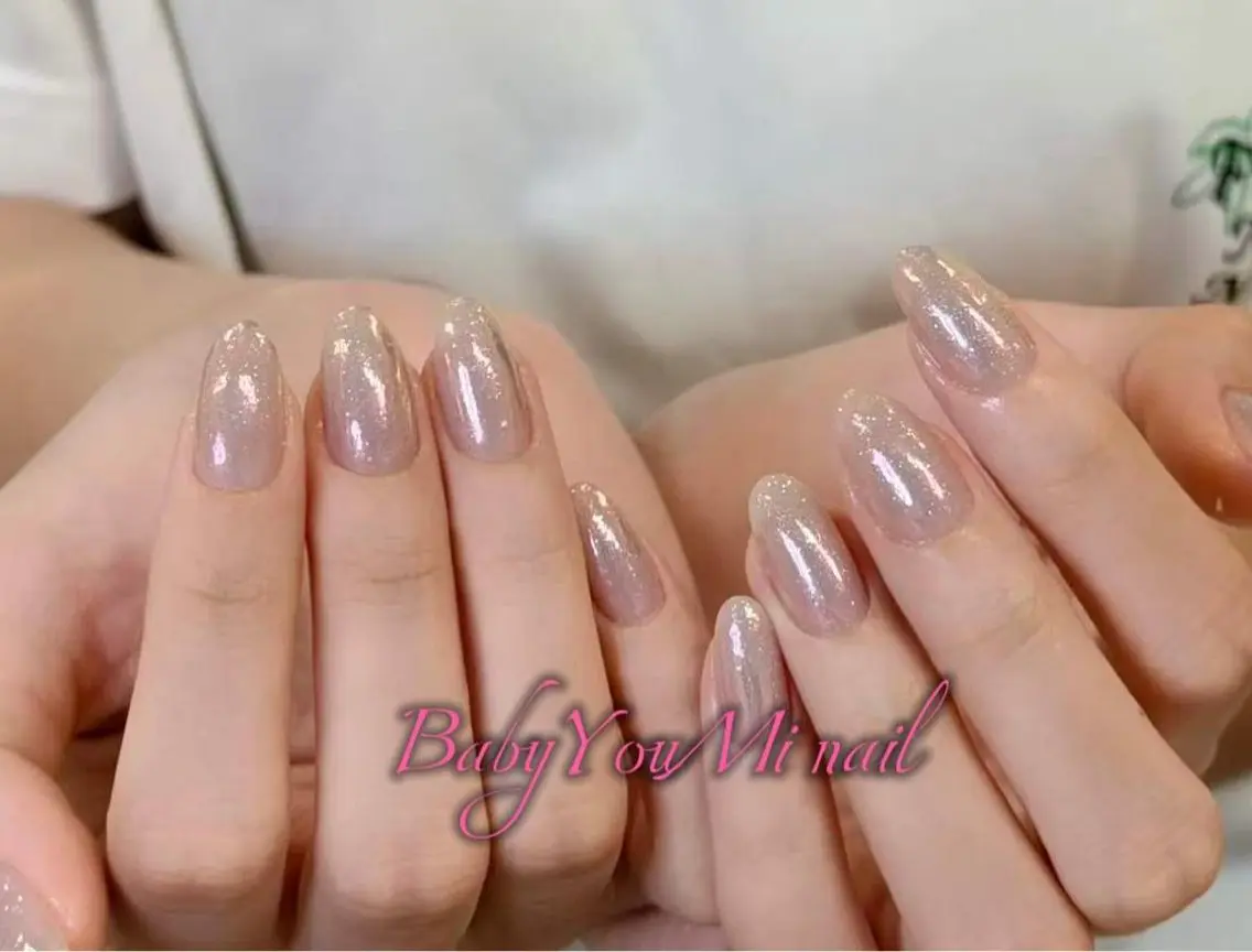 ネイル オーロラネイル チークネイル 成人式 フットネイル フレンチネイル ハンドネイル BabyYouMi nailのネイルデザイン