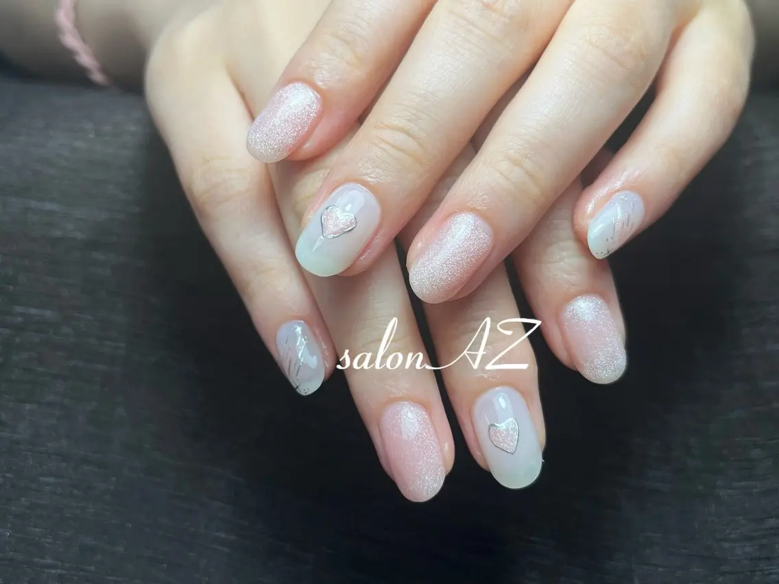 ネイル アートネイル 長さ出し フットネイル フレンチネイル ジェルネイル salon AZのネイルデザイン