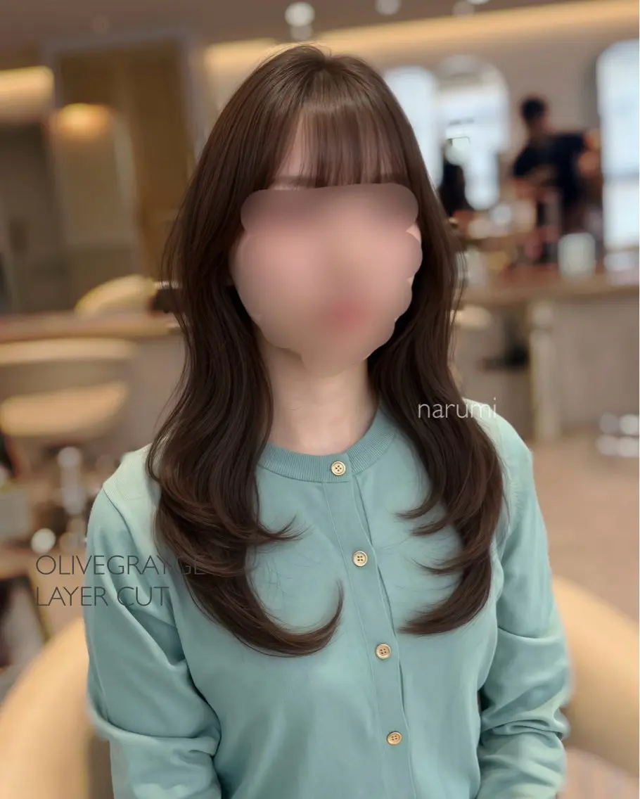 セミロング カラー 盛れ🎀韓国ヘア 美艶🇰🇷なるみのヘアスタイル