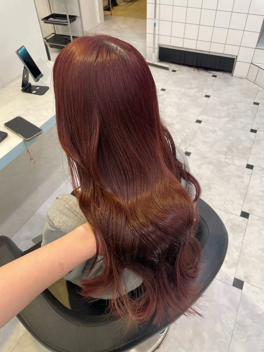 ロング カラー カット ヘアカラー トリートメント ヘッドスパ ヘアセット 🇰🇷韓流暖色ヘア 🍒saaya🍒のヘアスタイル
