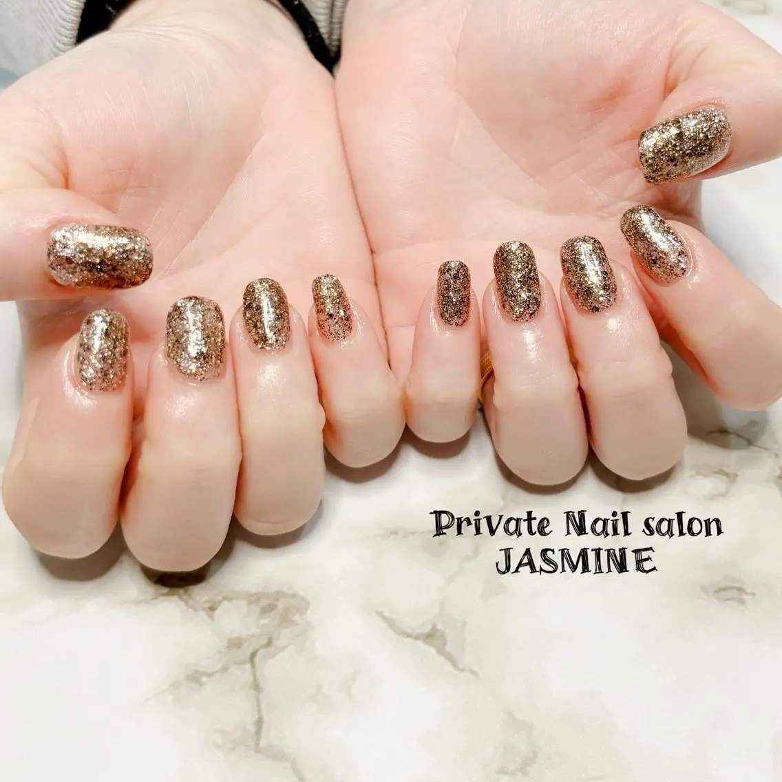 ネイル ラメ(グリッター) 冬ネイル ハンドネイル Nail salon JASMINEのネイルデザイン