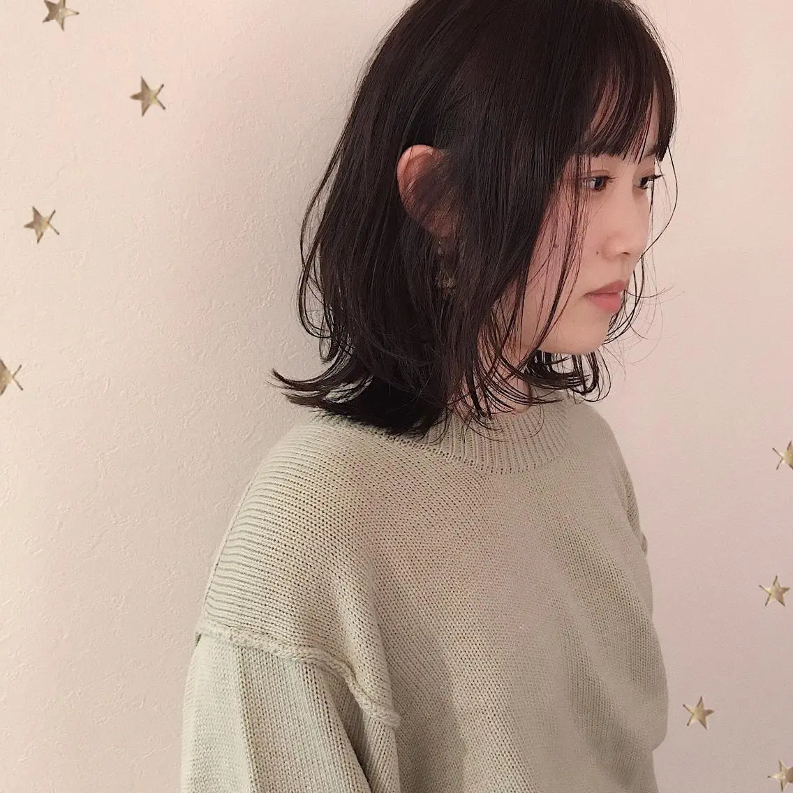 ミディアム カラー カット トリートメント 市川 千夏のヘアスタイル