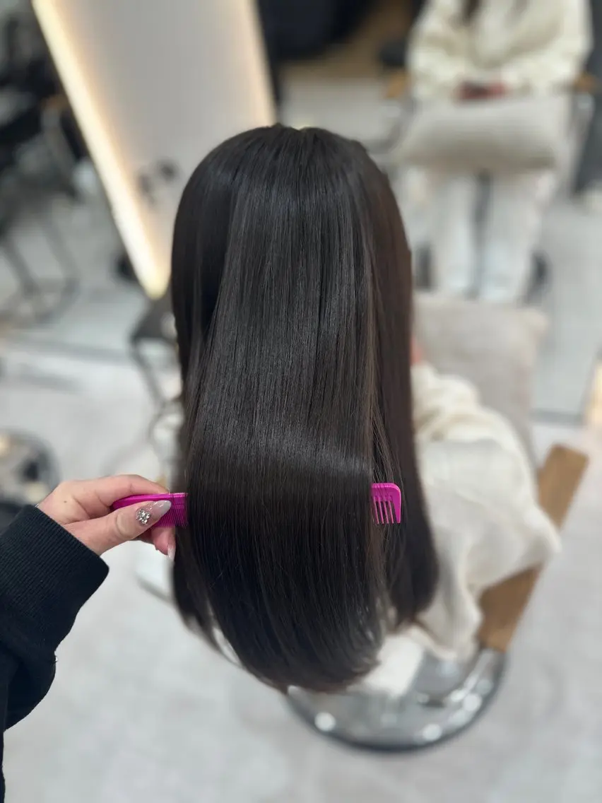 ロング カラー 韓国ヘア/艶髪ロング グレージュ/kanaのヘアスタイル