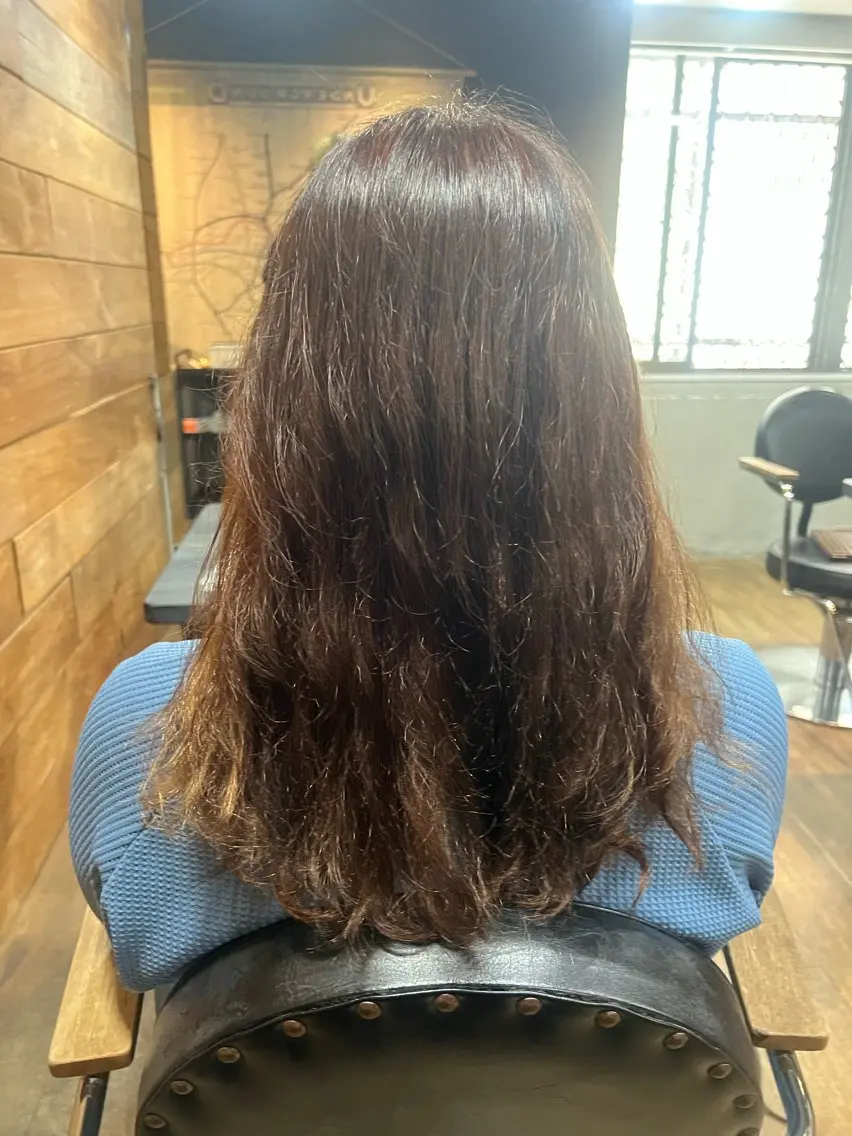 ロング カット パーマ 脇山 真生のヘアスタイル